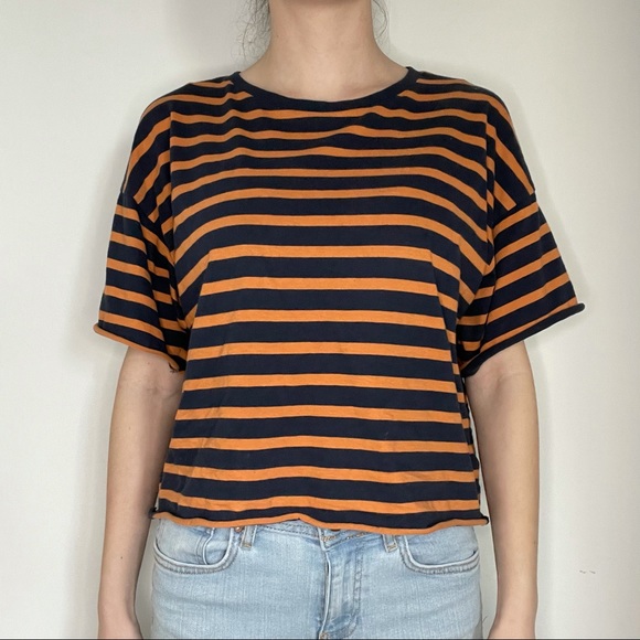 F21 Rolled Hem Boxy Crop Soft Tee - Picture 1 of 12